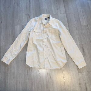 GAP Denim Western Long Sleeve Button-Up Shirt- Off-White